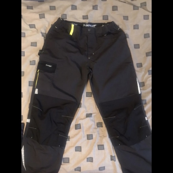 dunlop slim fit work trousers